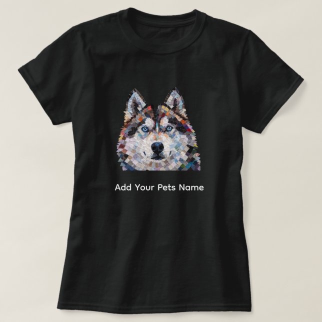 Camiseta de design de cachorro Husky (Frente do Design)