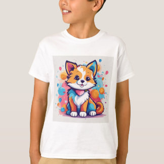 Camiseta de Design de Gato para Crianças Gato para