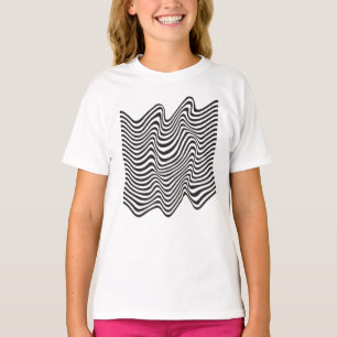 camiseta de design de linhas onduladas