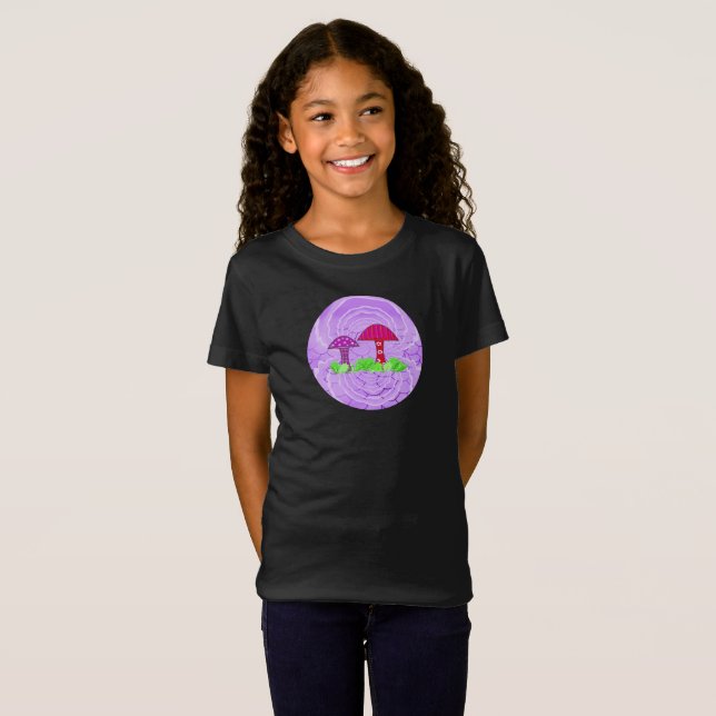 Camiseta de design de planta de cogumelo (Frente Completa)