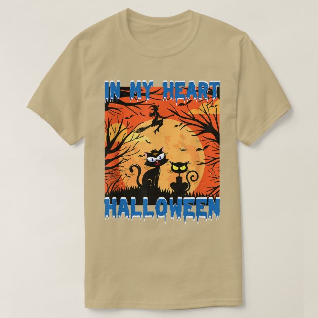 Camiseta de design de vassoura do Halloween assust (Frente do Design)