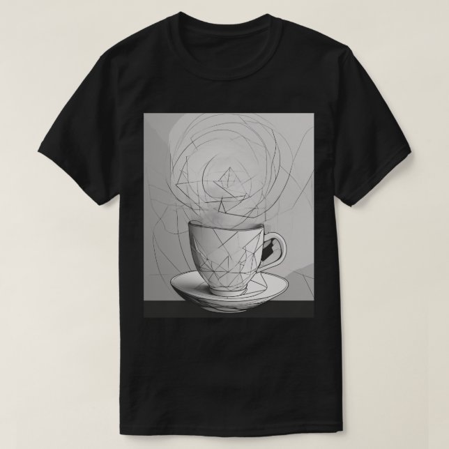Camiseta De Design Geométrico Viciado Em Café Mini (Frente do Design)