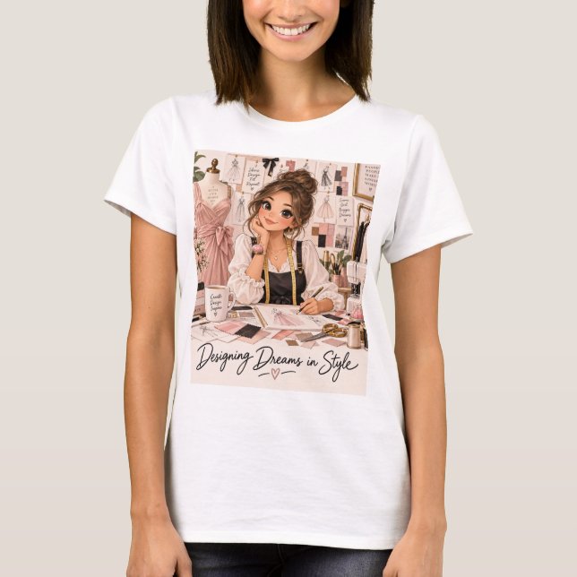 Camiseta de Designer de Moda com Estilo Sonhos de  (Frente)