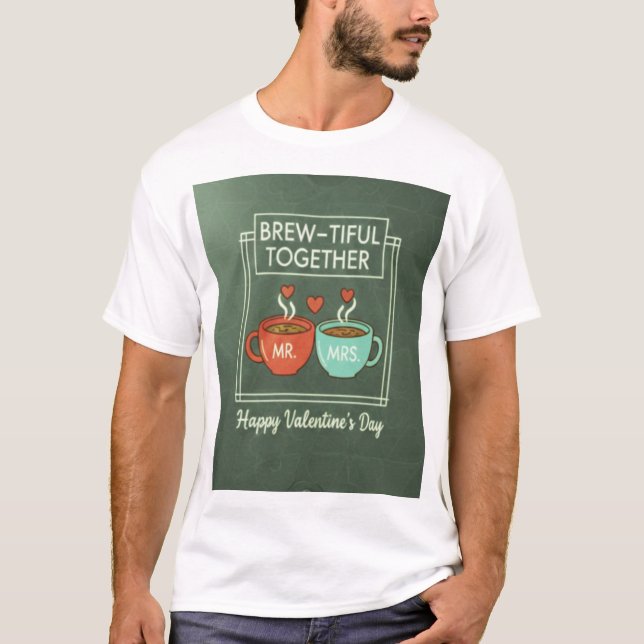 Camiseta de Dia dos Namorados "Brew-tiful Together (Frente)