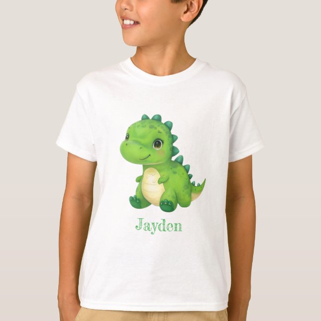 Camiseta de Dinossauro Bonita para Bebês (Frente)