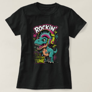 Camiseta de Dinossauro com o Lema 'Rockin' to a Di