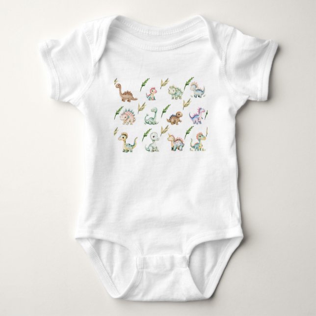 Camiseta de Dinossauro em Aquarela (Frente)