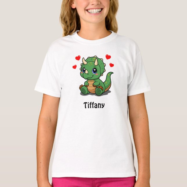 Camiseta de Dinossauro Fofo para Crianças – Adicio (Frente)