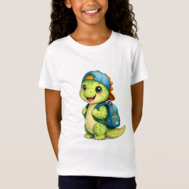 Camiseta de dinossauro fofo para meninas volta às
