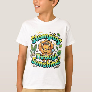 Camiseta de Dinossauro Fofo 'Pisando no Sol'