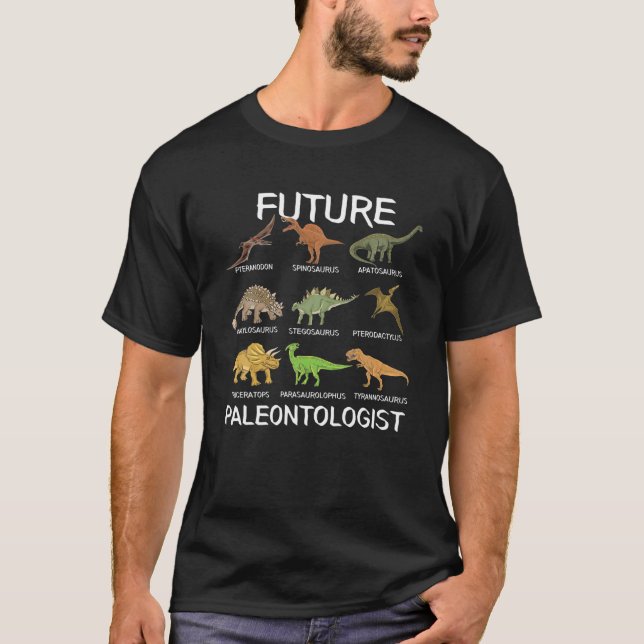 Camiseta de Dinossauro Fóssil para Crianças Futuro (Frente)