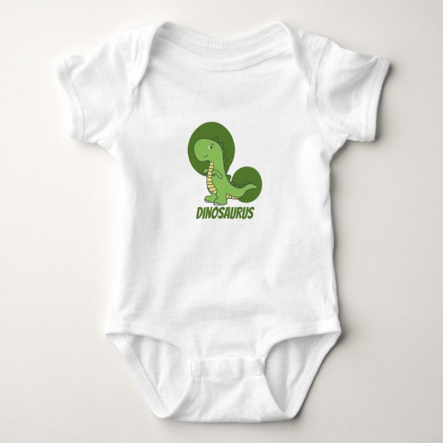 Camiseta de Dinossauro Moderno Verde (Frente)