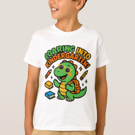 Camiseta de Dinossauro Rugindo no Jardim de Infânc