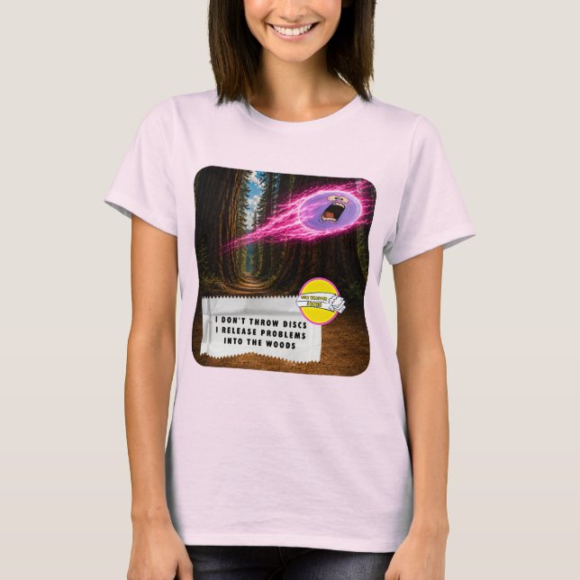 Camiseta de Disc Golf Piadas de Embrulho de Chicle (Frente)