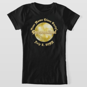 Camiseta de Disco Retroativo Dourada PERSONALIZADA