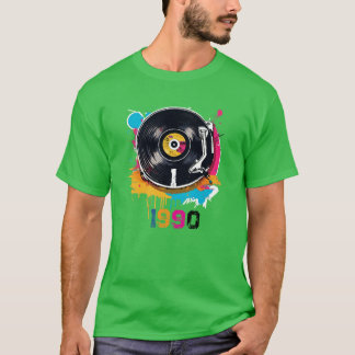 Camiseta de DJ de Vinil Retro Colorido Vintage 19