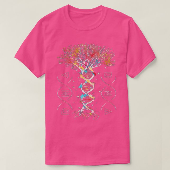 Camiseta de DNA Genética da Vida da Árvore Bióloga (Frente do Design)