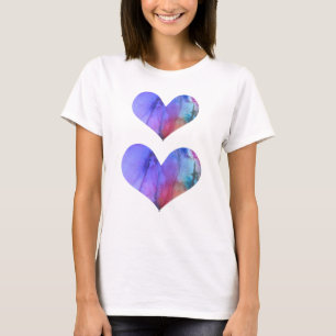 Camiseta de dois corações