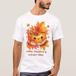 Camiseta de Donut Café & Vibrações de Outono