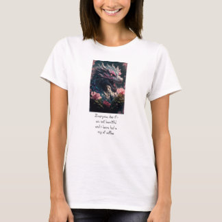 camiseta de dragão bonito zangado feminino