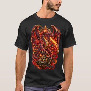 Camiseta de Dragão Respirando Fogo – Fantasia Épic