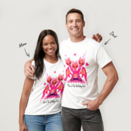 Camiseta de dragões rosa