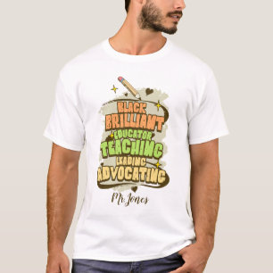 Camiseta de Educador Brilhante Negro