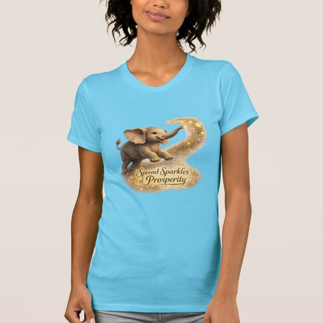 Camiseta de Elefante Espalhando Estrelas (Frente)