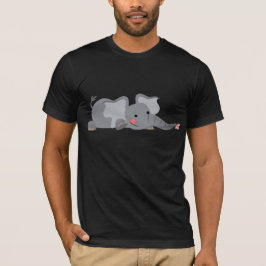 Camiseta de Elefante Furtivo Desenho Animado Fofo