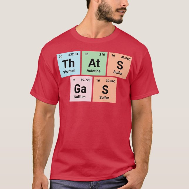 Camiseta de Elementos Periódicos de Química Geek G (Frente)