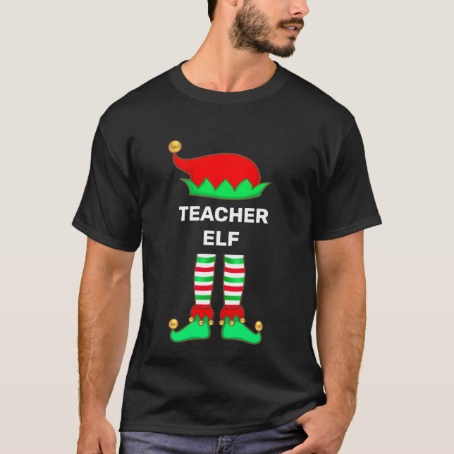 Camiseta de Elfo de Natal Moderno para Professores (Frente)