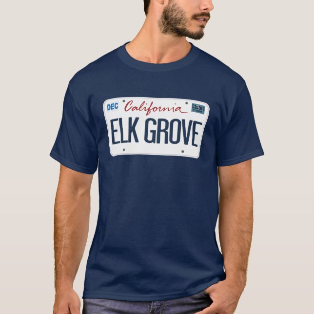 Camiseta de Elk Grove California T Plate Plate (Frente)