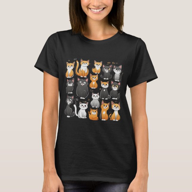 Camiseta de emoções de gato (Frente)