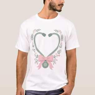 Camiseta de Enfermeira Coquete com Estetoscópio em