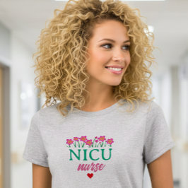 Camiseta de Enfermeira da UTIN Floral