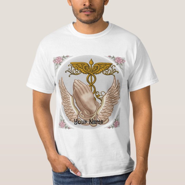 Camiseta de Enfermeira das Mãos Cristãs (Frente)