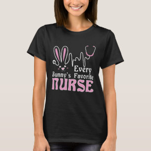 Camiseta de Enfermeira Favorita de Todos os Coelhi