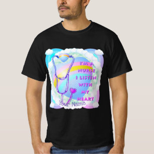 Camiseta de enfermeiras personalizadas do coração