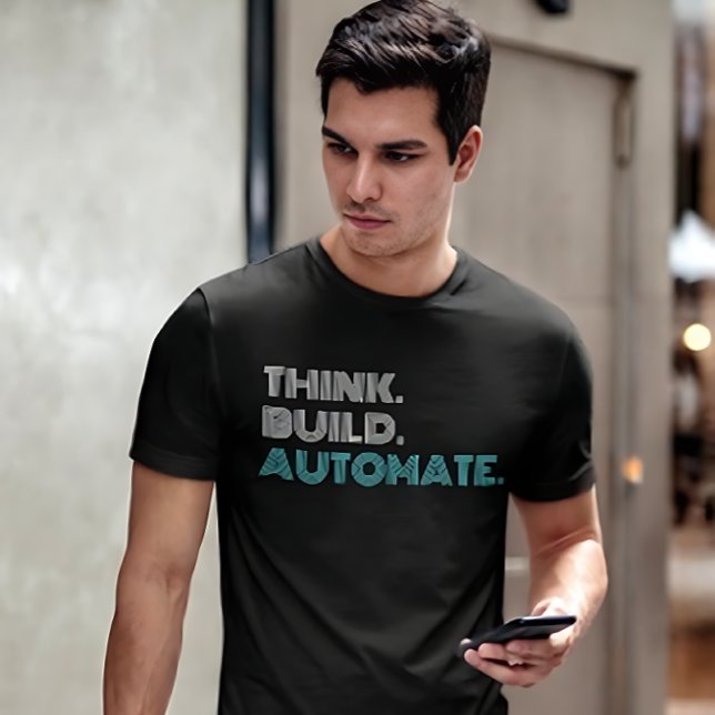Camiseta de Engenheiro de Robótica Pense Construa  (Criador carregado)