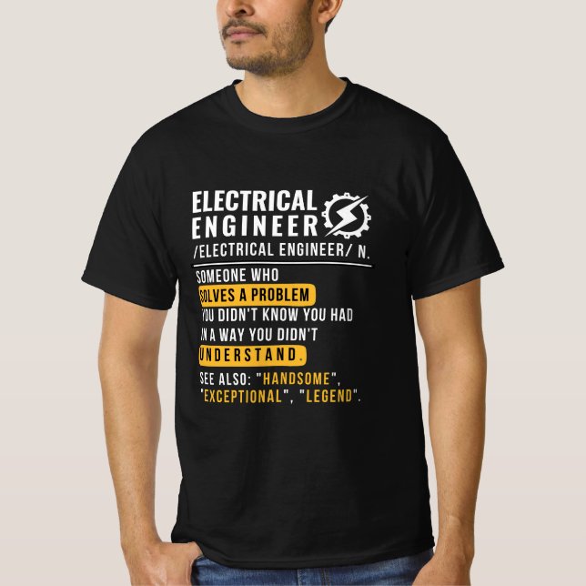 Camiseta de Engenheiro Elétrico [substantivo] (Frente)