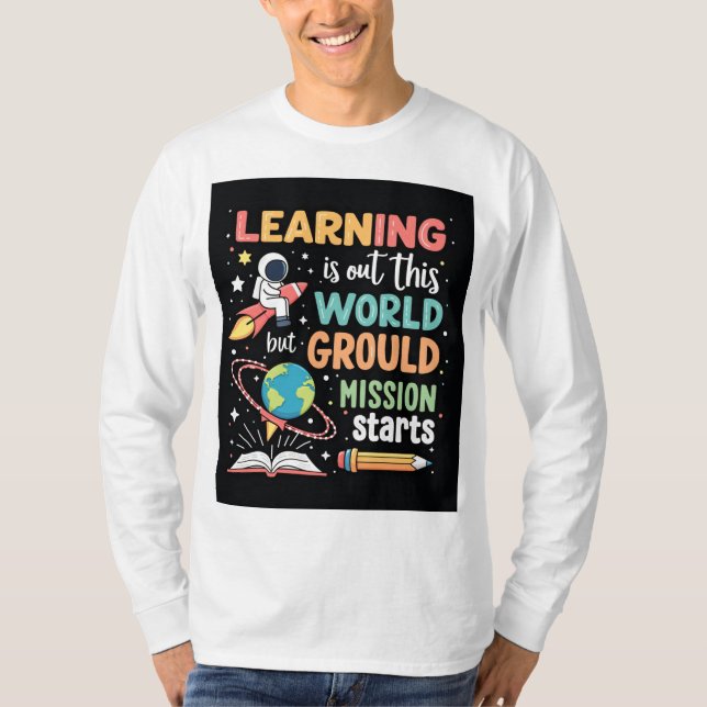 Camiseta de Ensino de Espaço de Aprendizagem de Mi (Frente)