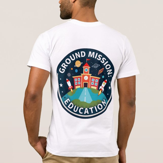 Camiseta de Ensino de Espaço de Aprendizagem de Mi (Verso)