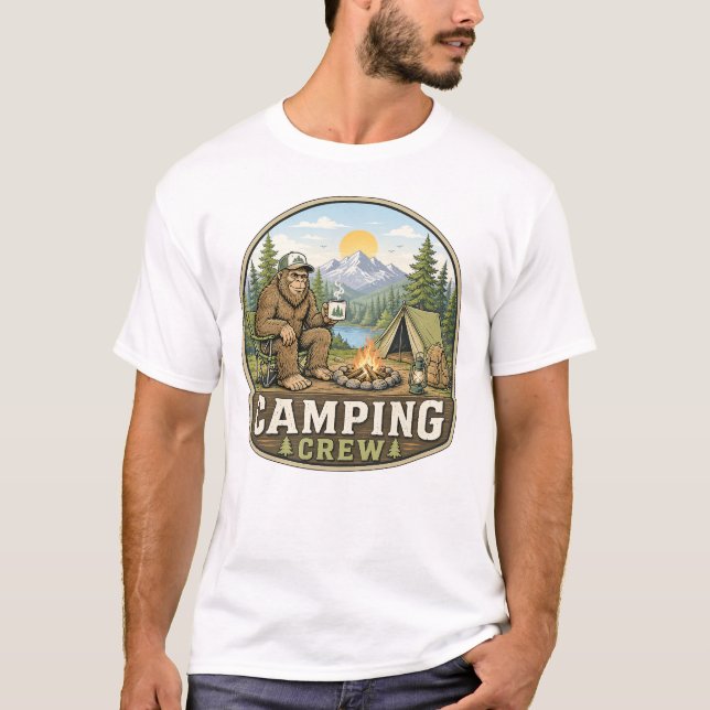 Camiseta de Equipe de Camping - Pé Grande (Frente)