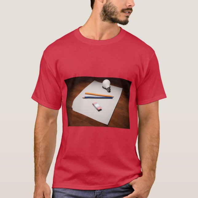 Camiseta de Esboço de Caneta de Ideia no Papel (Frente)