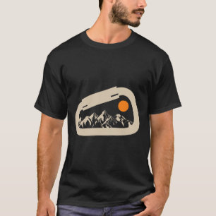 Camiseta de escalada de montanha, mosquetão