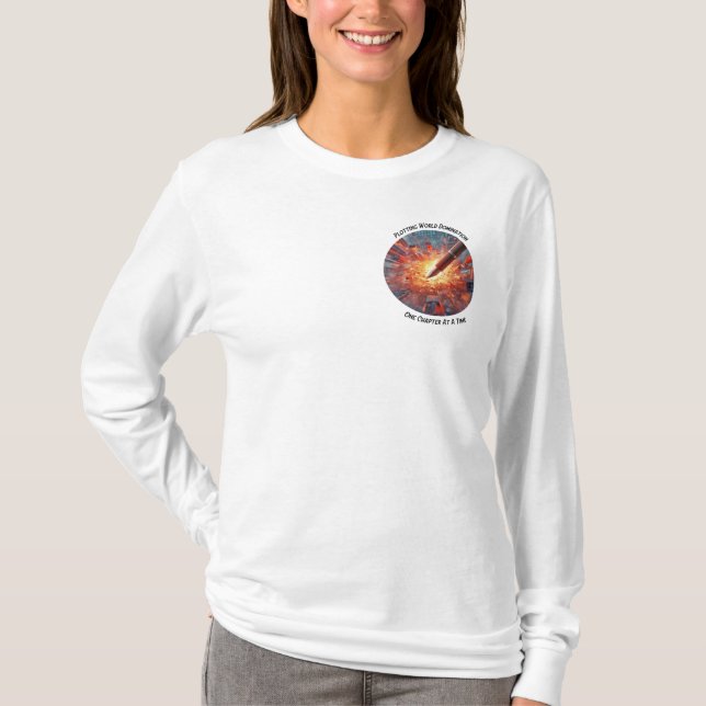 Camiseta de Escritora - logo no bolso (Frente)