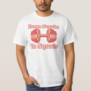 Camiseta De esfregões a esquadras, Enfermeira de ginástica,