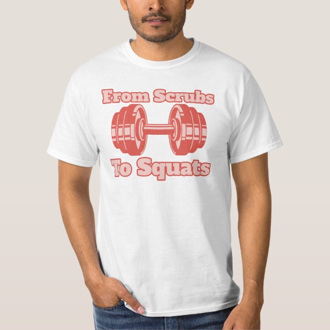 Camiseta De esfregões a esquadras, Enfermeira de ginástica, (Frente)
