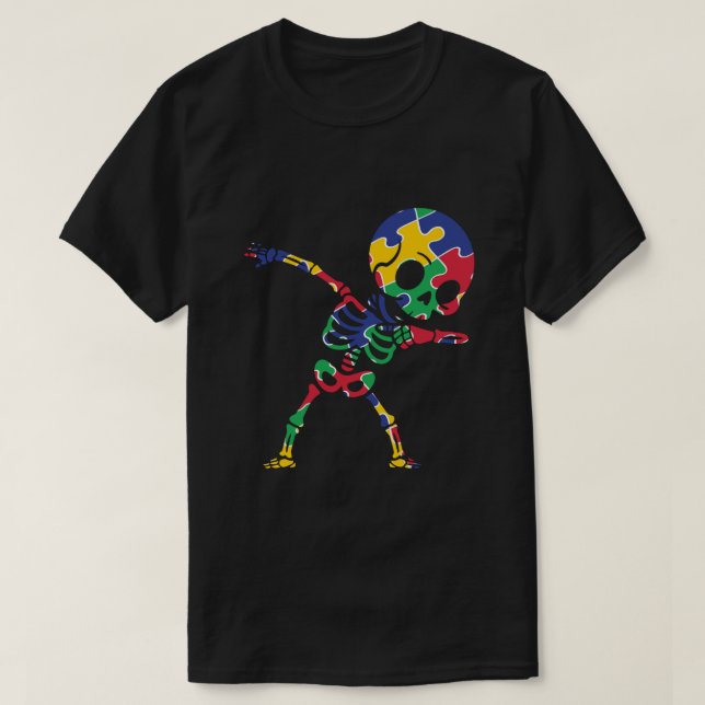 Camiseta de Esqueleto Dabbin' para Aceitação do Au (Frente do Design)