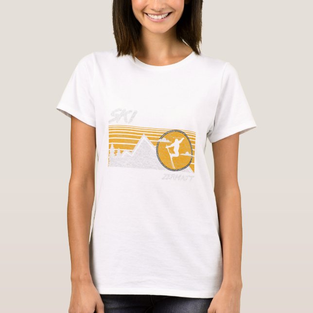 Camiseta de Esqui Retro Zermatt Suíça  (Frente)
